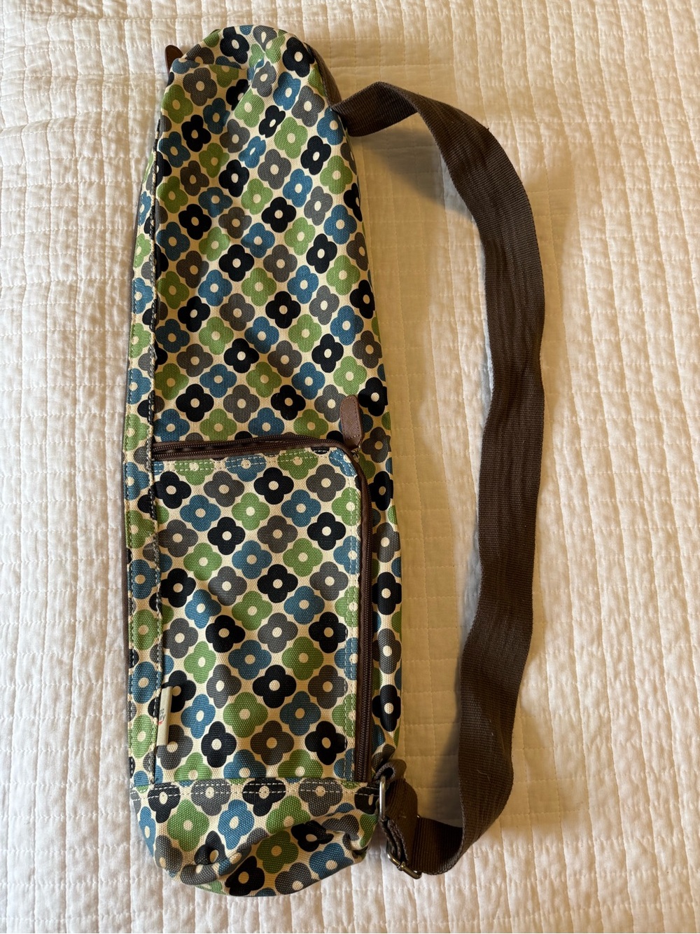 Orla Kiely + Target yoga 
 mat bag- Green and Blue Floral Canvas